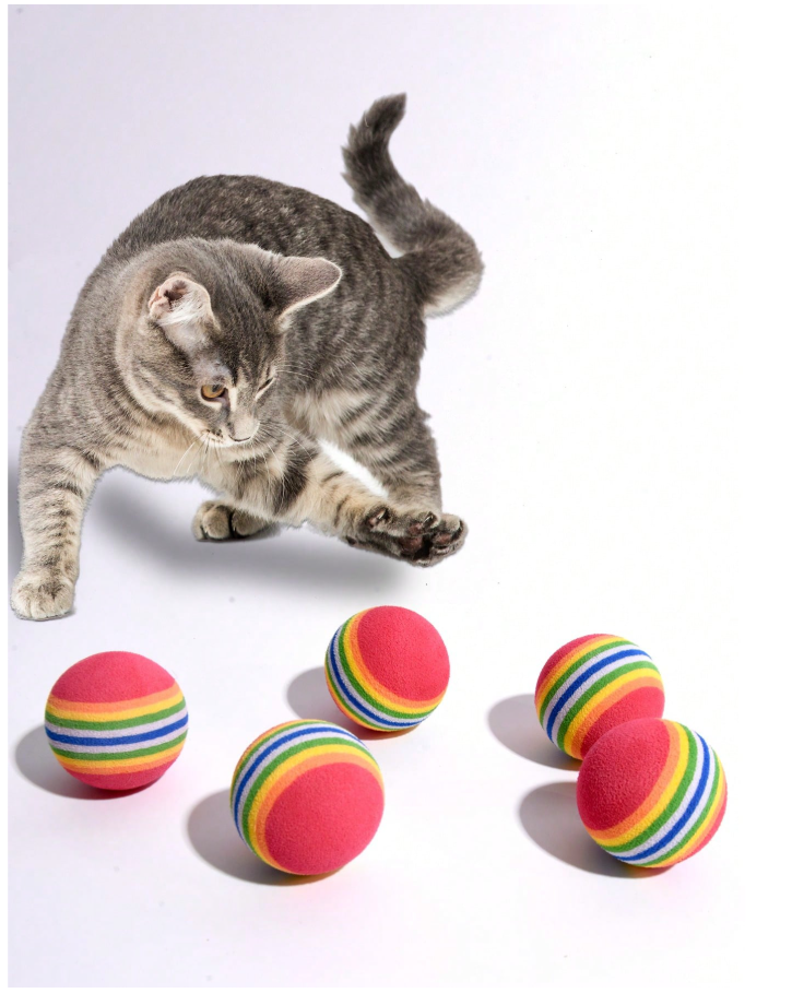 Autumn's Bliss ™ Rainbow Foam Ball Cat Toy